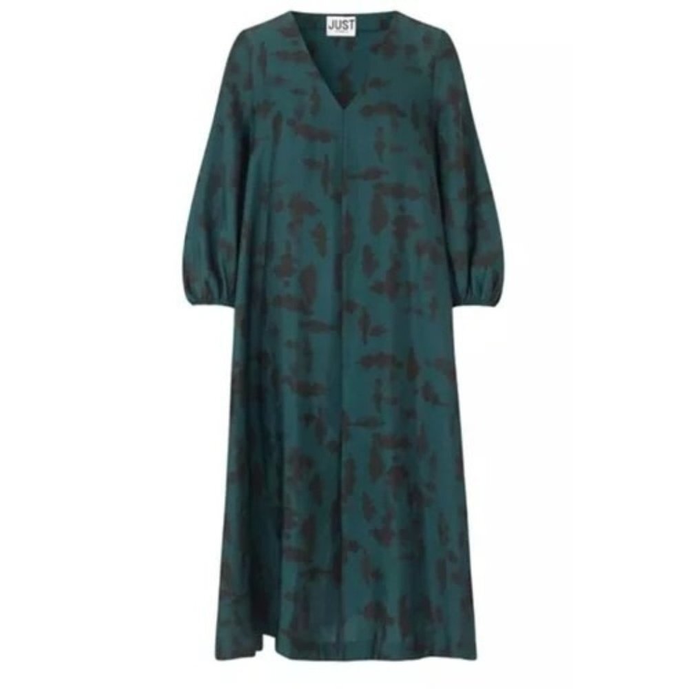 NWT Just Female Follow Dress in Greenโ Ghost Art Size 38